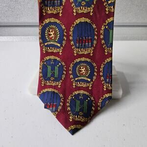 Tommy Hilfiger Men's Tie 100% Italian‎ Silk Crest Shield Linon H